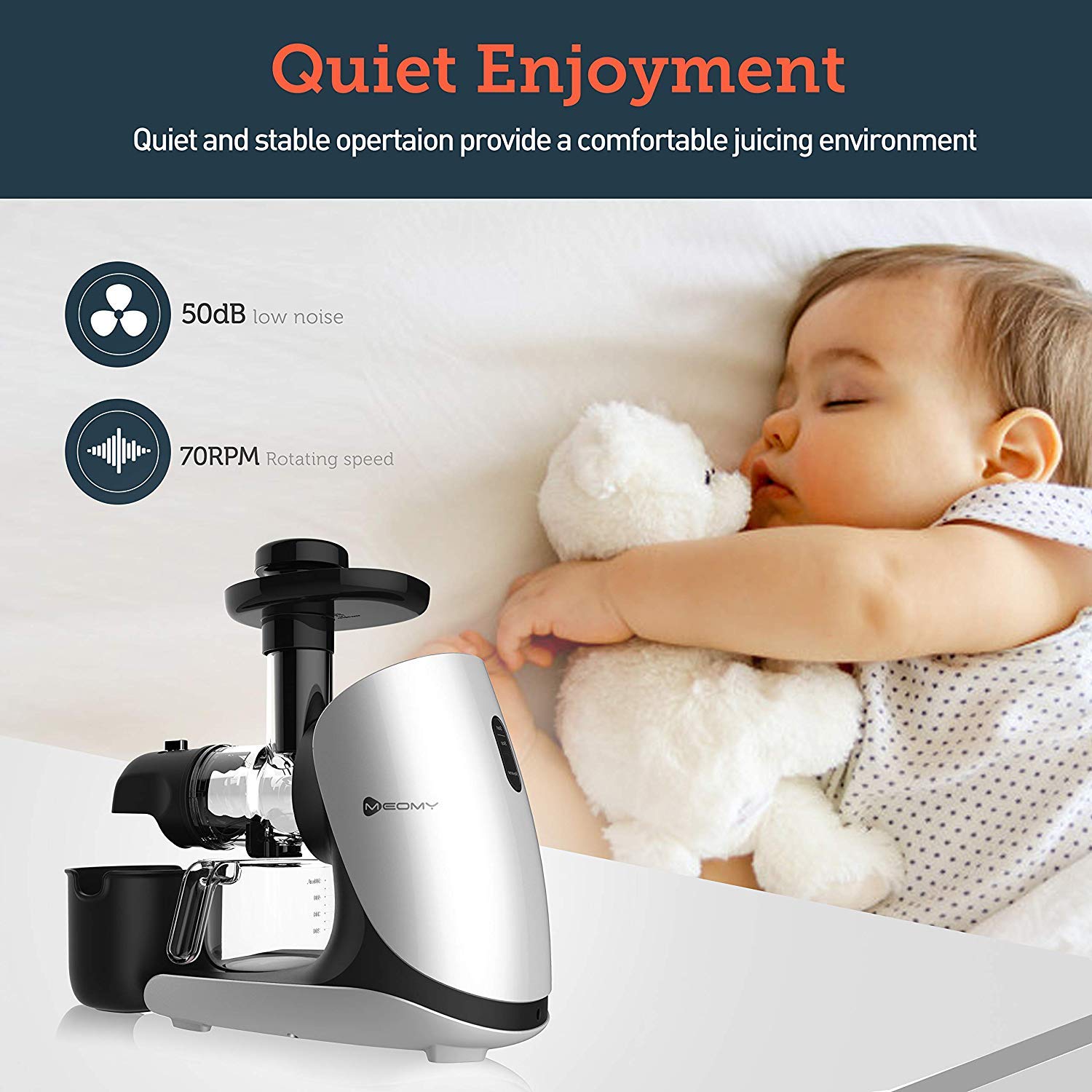 Juicer Machines, MEOMY Slow Masticating Juicer Extractor, Ceramic Auger