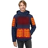 ORORO Men's Dual Control Heated Jacket with 5 Heat Zones (Pocket Heating), Heating Coat with Battery