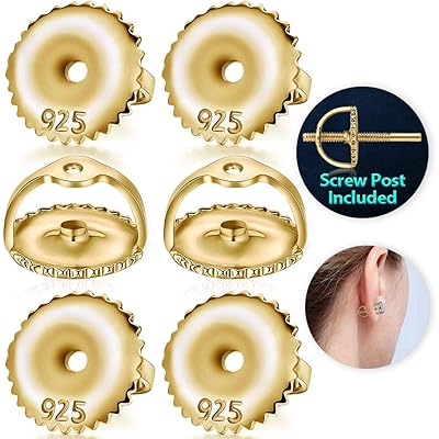 Amazon Gold Screw Back Earring Replacement 18K Gold Plated