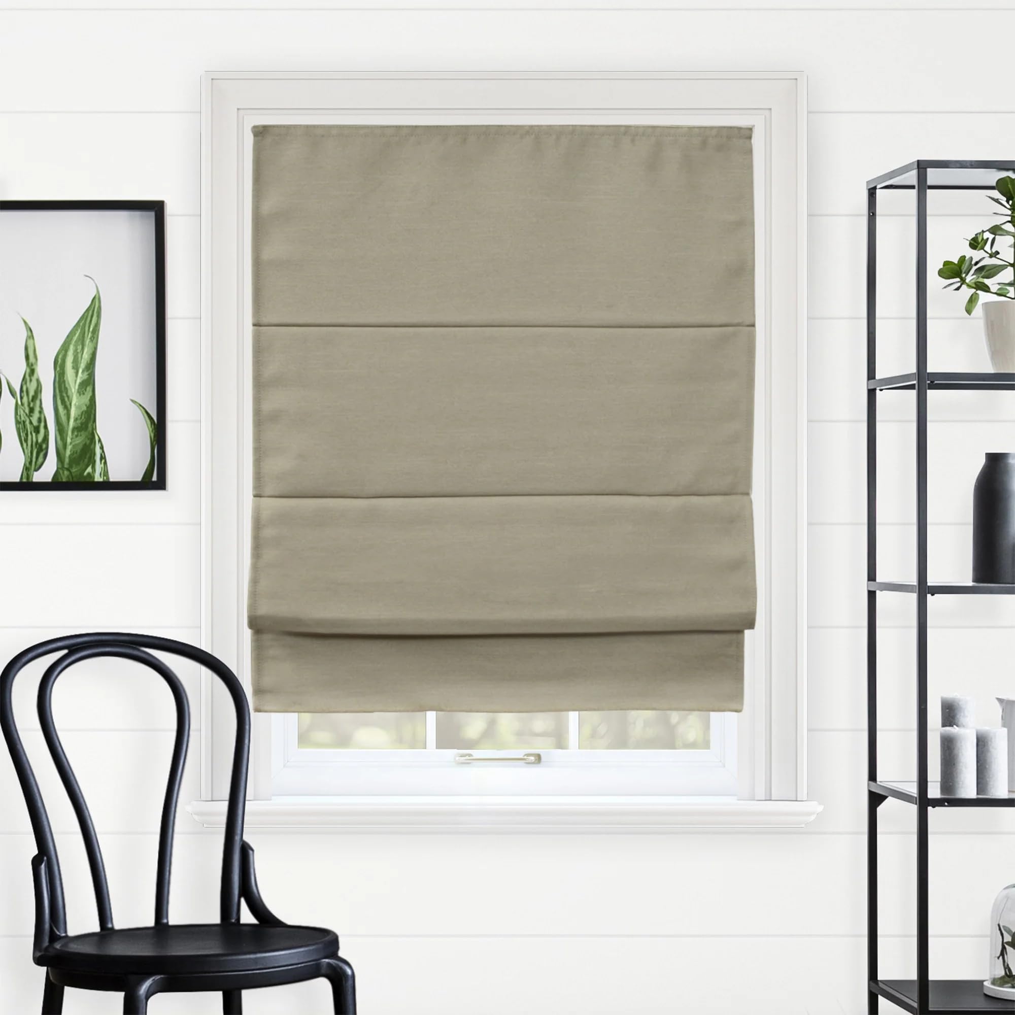 Chicology Roman Shades for Windows, Roman Window Shades, Roman Shades, Blackout Shades, Window Treatments, Window Shades for Home, Window Shade, 36" W X 64" H, Del Mar Sandscastle (Blackout)