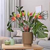 OBDXZHC 6 PCS Artificial Bird of Paradise Flowers, Real Touch 26inch Long Stem Flower Made of Soft Rubber PU for Indoor Outdoor Home Wedding Floral Arrangement Garden Party Decor (Orange)