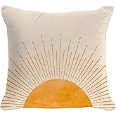 OGILRE Sun Sunrise Sunshine Abstract Home Girls Bedroom Decorations Soft Throw Pillow Cover, Sunset Boho Pillow Case Pillowcase, 18x18 Inch