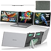 Blackview DCM6 Triple Laptop Screen Extender,14" 1080P FHD IPS Portable External Screen,Two Cable USB C Travel for 13-17'' Laptop,Plug & Play Compatible with Windows/Mac/Chrome OS and Mobile Devices