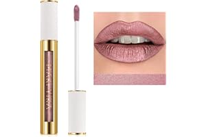 MAKI YIKA Metallic Pink Lipstick for Women Nude Lipsticks Long Lasting Shine Glitter Lipstick No Smudge No Transfer Liquid Lip Gloss (BR010 Sweet Sugar)