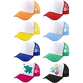 SGBETTER 8 Pack Kids Sublimation Caps DIY Blank Trucker Cap Summer Mesh Baseball Hat for Boys Girls Outdoor Sports Activities