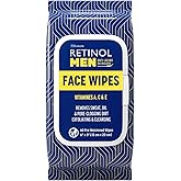 LIVAURA Retinol Men Facial Wipes Anti-Aging Cleansing Towelettes - Quickly cleanse face from sweat, oil and pore-clogging dirt without any heavy residue (60 Count (Pack of 1))