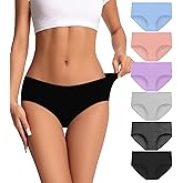 dmuveo Womens Underwear Cotton Soft Hipster Full Coverage Ladies Stretch Panties (Regular & Plus Size)