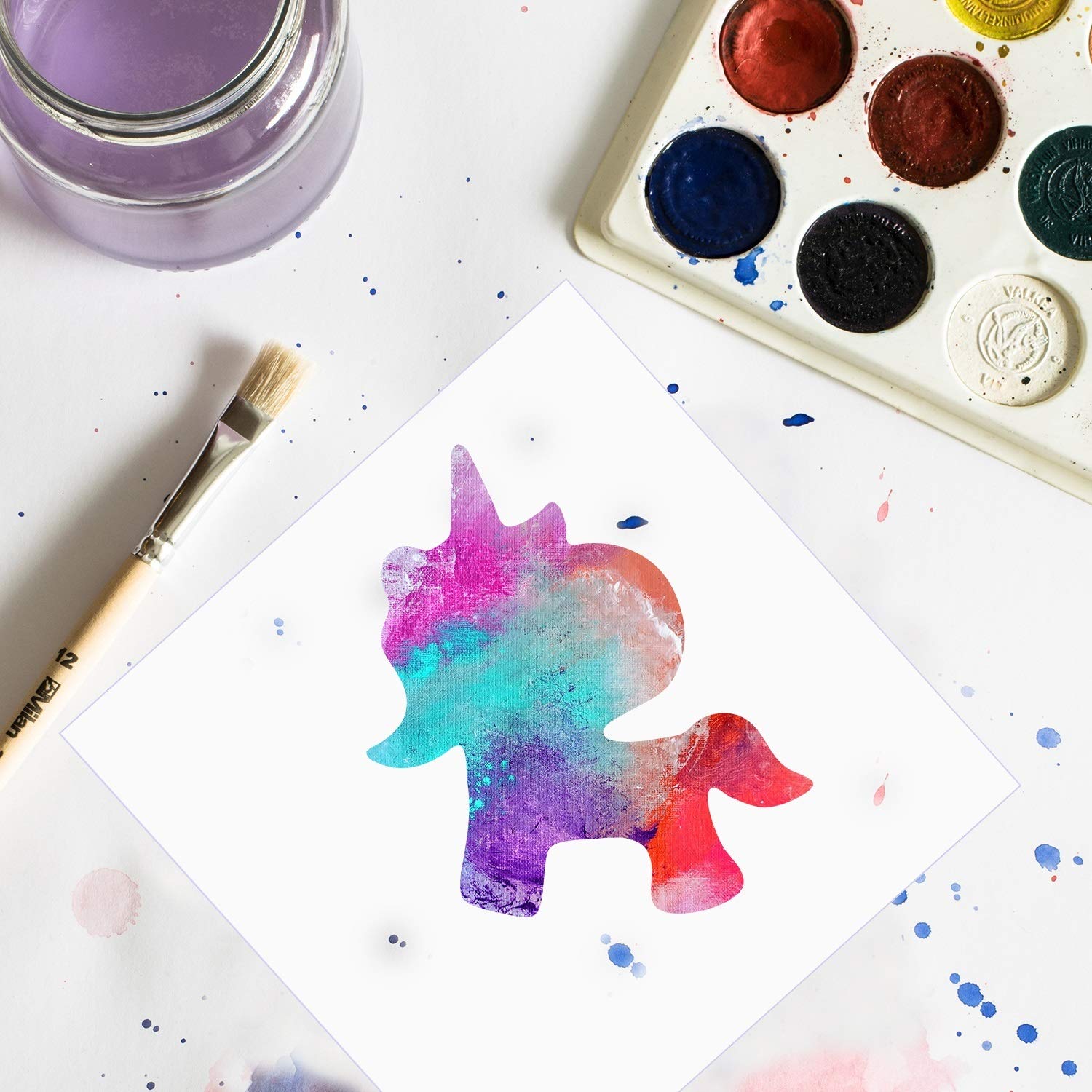 9 Pieces Unicorn Stencils Plastic Kids Drawing Stencil Reusable Unicorn Template for DIY Craft Painting Drawing