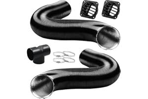 DTNESS 75mm Auto Heater Pipe Ducting, 9Pcs T-Branch Warm Air Outlet Vent Kit, Vent Hose for We-Basto Pro-pex Ebers-pacher Diesel Parking Heater