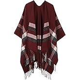 Mommy Jennie Women's Shawl Wraps Open Front Poncho Sweater Cape Cardigan with Tassel Winter Travel Scarf