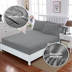 Cottonople 3 Piece King Size Fitted Sheets Set-120