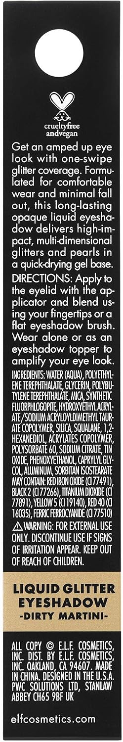 Liquid Glitter Eyeshadow, Long Lasting, Quick-Drying, Opaque, Gel-Based Formula, Creates High-Impact, Multi-Dimensional Eye Looks, Dirty Martini 3ml - Image 3