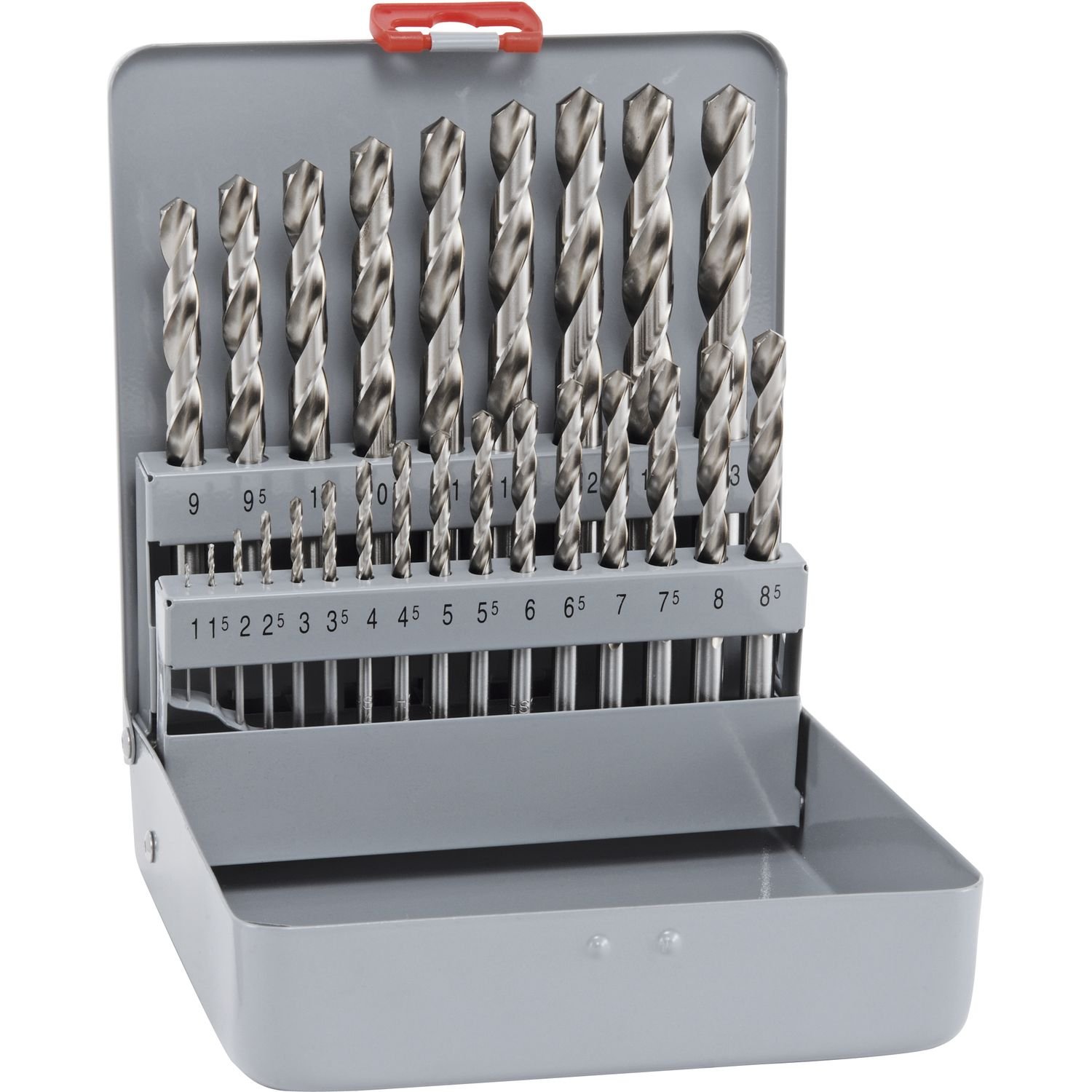 Alpen 100225100 HSS Cobalt KM Jobber Drills with Plastic Cassette, Grey, Set of 25 Piece