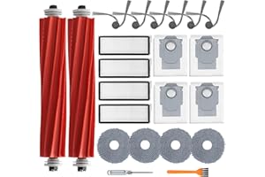 Soniicmomo Accessories Kit for Roborock QV 35A/QV 35S Robot Vacuum, 2 Main Brush Roller, 4 Hepa Filters,4 Mop Pads, 4 Dust Bags, 6 Side Brush, 22 Pack Replacement Parts