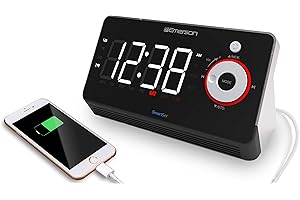 Emerson Radio ER100113 Smartset Alarm Clock Radio with Type C Quick Charger, Bluetooth Speaker, USB & Nightlight