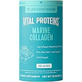 Vital Proteins Marine Collagen Peptides Powder Supplement for Skin Hair Nail Joint - Hydrolyzed Collagen - 12g per Serving - 