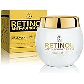 Retinol Cream for Face Anti-Aging, Reduce Deep Wrinkles with Hyaluronic Acid & Collagen, Hydrating & Firming Face Moisturizer for Women, Smooths Fine Lines, Day and Night Skin Care, 130g/4.59oz
