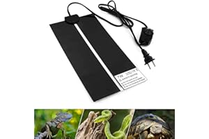 XIEHUZA Reptile Heating Mat with Temperature Adjustment, 7W Waterproof Reptile Heat Pad Under Tank Terrarium Heater for Amphi