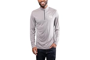 Ultra Game Adults NFL Official Super Soft Quarter Zip Long Sleeve T-Shirt