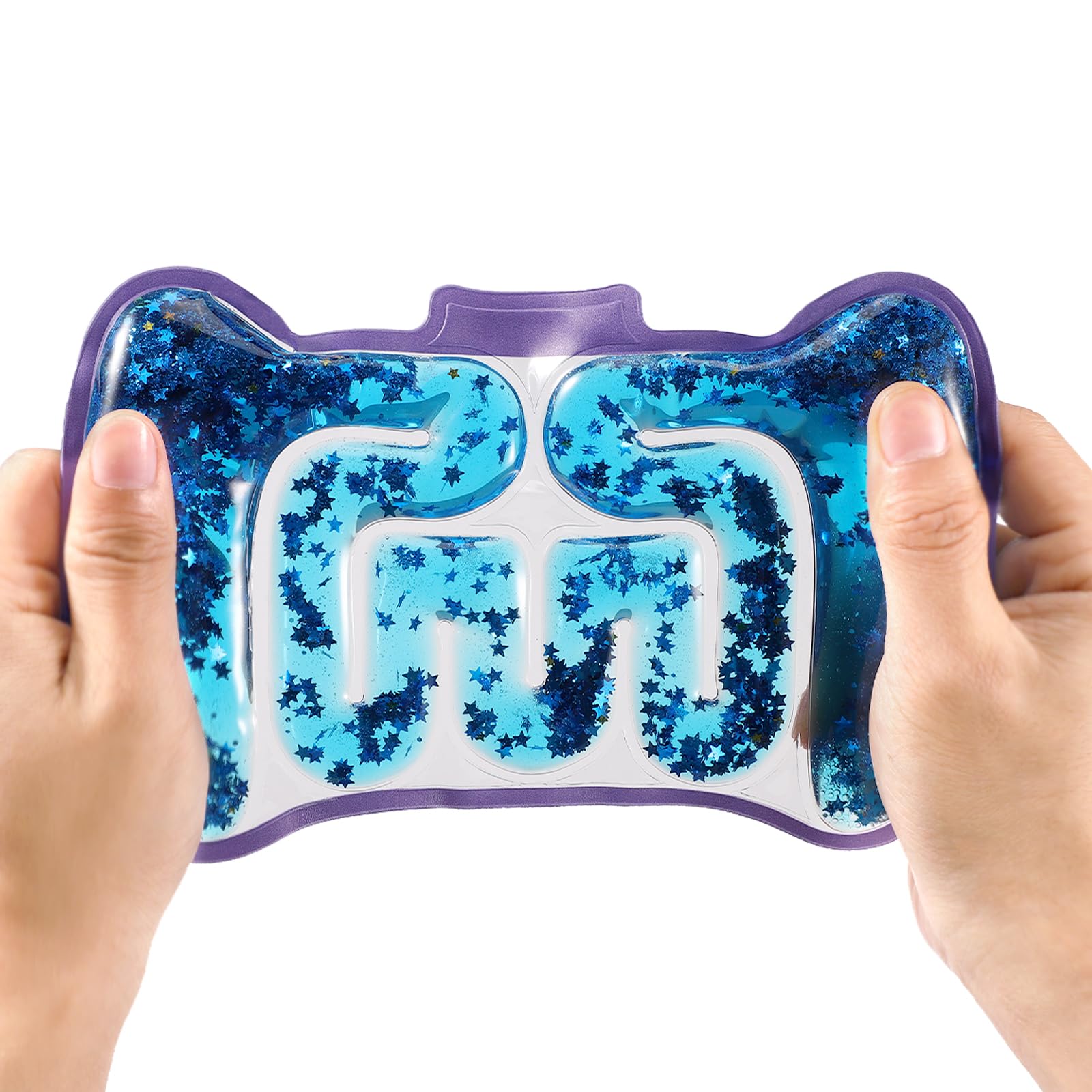 Squishy Glitter Fidget Sensory Tube Filled with Colored Liquid - Relaxation and Calming Toy for Autistic Kids, Autism Tactile Support (Blue)