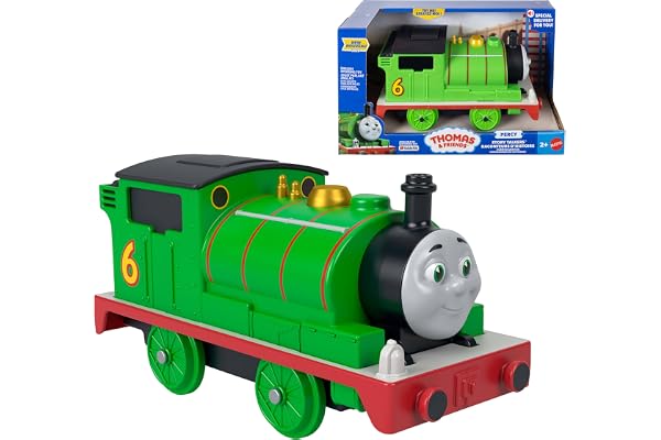 Thomas & Friends by Fisher-Price Large-Scale Talking Percy Engine | Toy Train with Push-Button Train Noises & Favorite Phrase