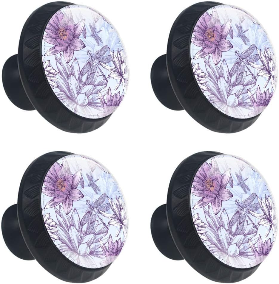 Lorvies Water Lilies And Dragonflies Drawer Knob Pull Handle