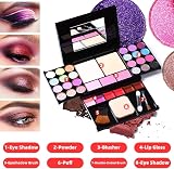 ASPCOK 35 Color Eyeshadow Palette Matte Shimmer Lip Gloss Blush Makeup Brushes view 2