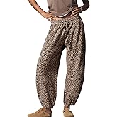 ACCPUR Women Camo Baggy Fleece Sweatpants Elastic High Waisted Trouser Active Workout Jogger Pant Lounge Bottoms with Pockets