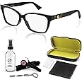 Gucci GG0634O Cat Eye Rectangular Shape Eyeglasses + Bundle with eSHADES Luxury Eyewear Kit