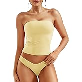 YEOREO Sophie Women Sexy Long Tube Tops Double Lined Basic Y2K Summer Cute Strapless Fitted Bandeau Going Out Crop Top