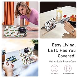 LETO for iPhone 15 Pro Wallet Case - Flip Folio