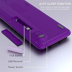 COVEVA Colorful Wireless Bluetooth Keyboard, 2.4G