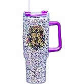 Spoontiques Hogwarts 40oz Acrylic Travel Mug - Double Wall Acrylic with Sliding Lock Travel Lid and Straw - 11" Tall