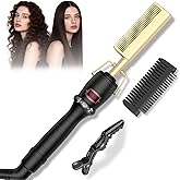 Hot Comb Electric for Wigs,410℉ Hot Comb for Black Women Hair,12 Temp Settings Hair Straightener,Portable & Double Voltage for Travel & Home