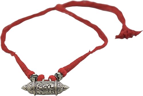 Amazon Tripti いぶし仕上げ手作り イスラーム アラビア パキスタンのタベス タヴィーズ チョーカーネックレス レッドの調節可能な紐付き 女性と女の子用 チョーカー 通販