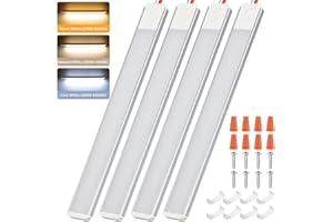 Aaleds 12v Led Light Strip, 3Color Dimmable 10.5w 1500LM 12 Volt Led Strip Lights 12v Fixtures for RV Interior, 12v Led Ceiling Light Bar for Enclosed Cargo Trailer, RV, Van, Truck, Lorry Camper/4PCS