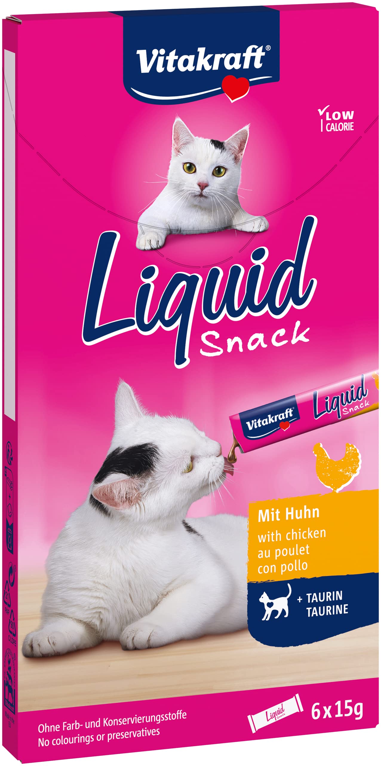 Liquid Snack Chicken + Taurine, 2 Pack, (2 x 6 sachets)