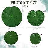 KALIONE 8Pcs Artificial Lily Pads for Pond EVA Lotus Leaves 10-20cm view 2