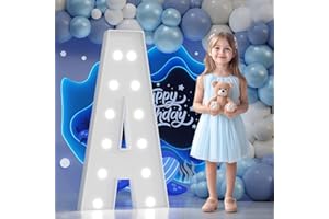 Rielmox Marquee Light-Up Letters 4FT: Marquee Letters 4 Feet Tall, Large Marry Me Light Up Letters for Party Wedding Birthday Baby Shower Graduation Decorations, White Letter A