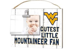KH Sports Fan 10" x 8" West Virginia Mountaineers Clip It Weathered Baby Logo Collage Photo Frame