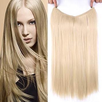 Amazon Com Hrclever Ash Blonde Synthetic Hair Extension Halo