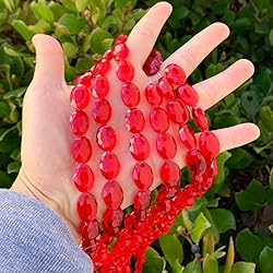 5 Strands Czech 16mm Large Faceted Flat Oval