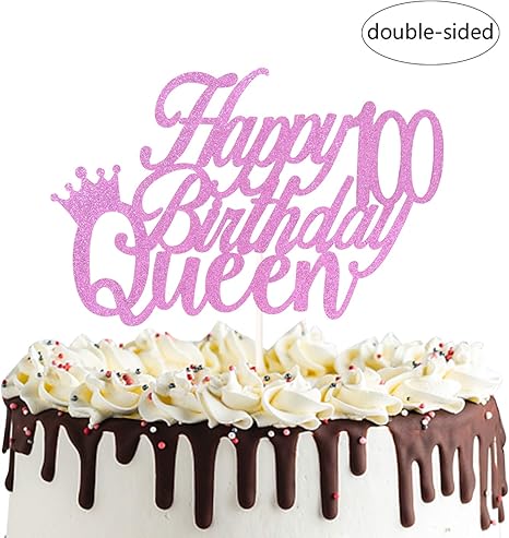 Amazon Com Happy 100th Queen Birthday Cake Topper Cheers To 100