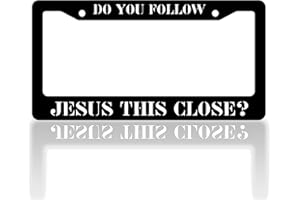 RTINRAN Do You Follow Jesus This Close License Plate Frame Funny License Plate Frames Auto Accessory Bracket Stainless Steel License Plate with Screws for Women Men 6x12 Inch
