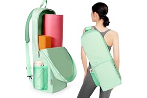 Tangoner Yoga Mat Bag Carrier Side Mesh Zipper Pocket Exterior Wet Compartment Lightweight Waterproof Yoga Bag for Mat