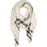UNDER ZERO UO Women's Plaid Beige Large Blanket Scarf Wrap