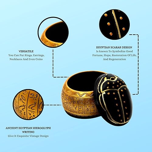 Global Ion Egyptian decorative box for Egyptian decor, Scarab