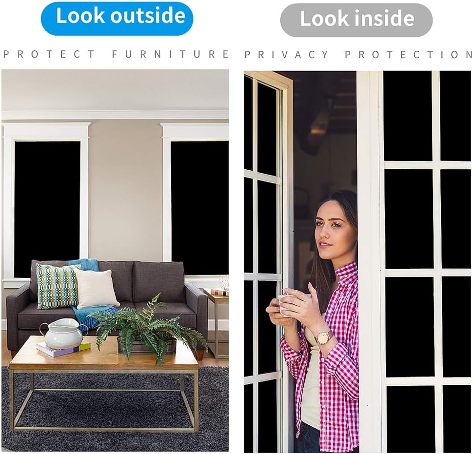 dutison spiegelfolie selbstklebend sichtschutzfolie fensterfolie sonnenschutzfolie uv schutz aussen und innen fur zuhause schlafzimmer buro schwarz 40 x 200 cm wohnaccessoires deko kuche haushalt wohnen nappipaja fi