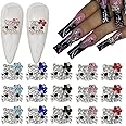 Tezocr Silver Nail Charms with Diamond Design - Kawaii 3D Flatback Cat Nail Charms - DIY Manicure Set, 20Pcs