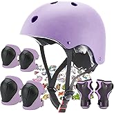 FOOKCIAN Kids Helmet,Toddler Skateboard Helmets for Ages 2-3-5-8-14 Years Boys Girls with Knee and Elbow Pads Wrist Guards fit Roller Skates,Skateboarding,Skating Scooter Adjustable Kids Helmet